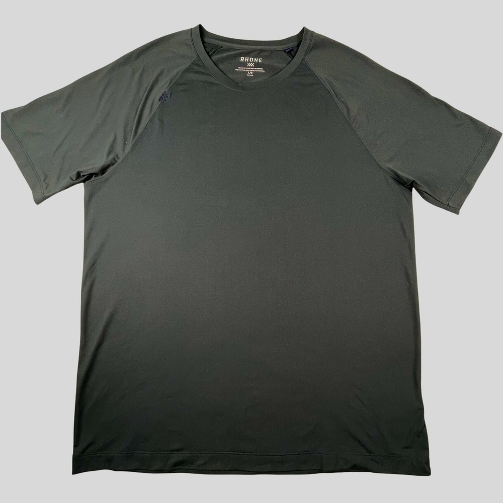 Rhone T-Shirt Mens L Gray Reign Short Sleeve Raglan Performance Active Gym Tee